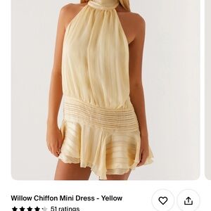 Peppermayo Willow Chiffon Mini Dress - Yellow NWT